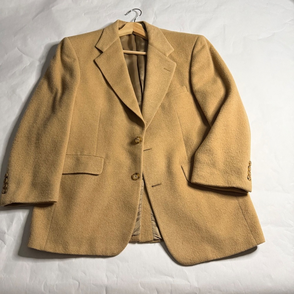 JOHN W. NORDSTROM Vintage Mens Loro Piana‎ Blazer Jacket Camel Hair Tan 39R USA